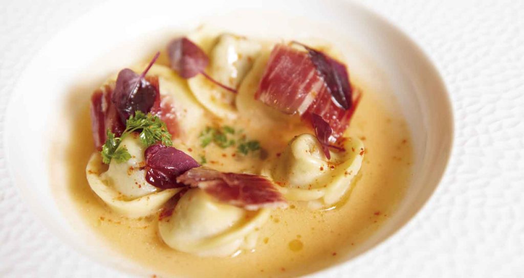 Tortellini con jamón, deliciosos